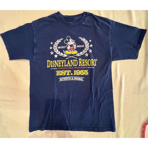 Disneyland Resort Mickey Mouse T-Shirt Crew Neck Short Sleeve Blue Graphic Med - Picture 2 of 13